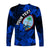 (Custom Personalised) Guam Polynesian Long Sleeve Shirt Tropical Flowers - Blue LT8 - Polynesian Pride