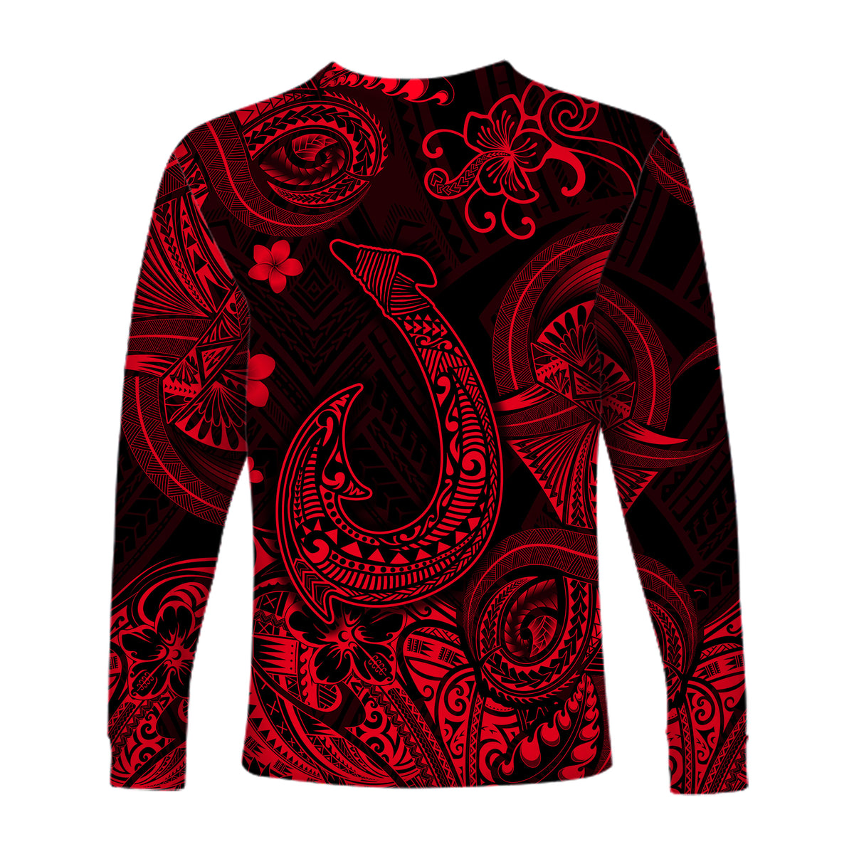 Hawaii Fish Hook Polynesian Long Sleeve Shirt Unique Style - Red LT8 - Polynesian Pride