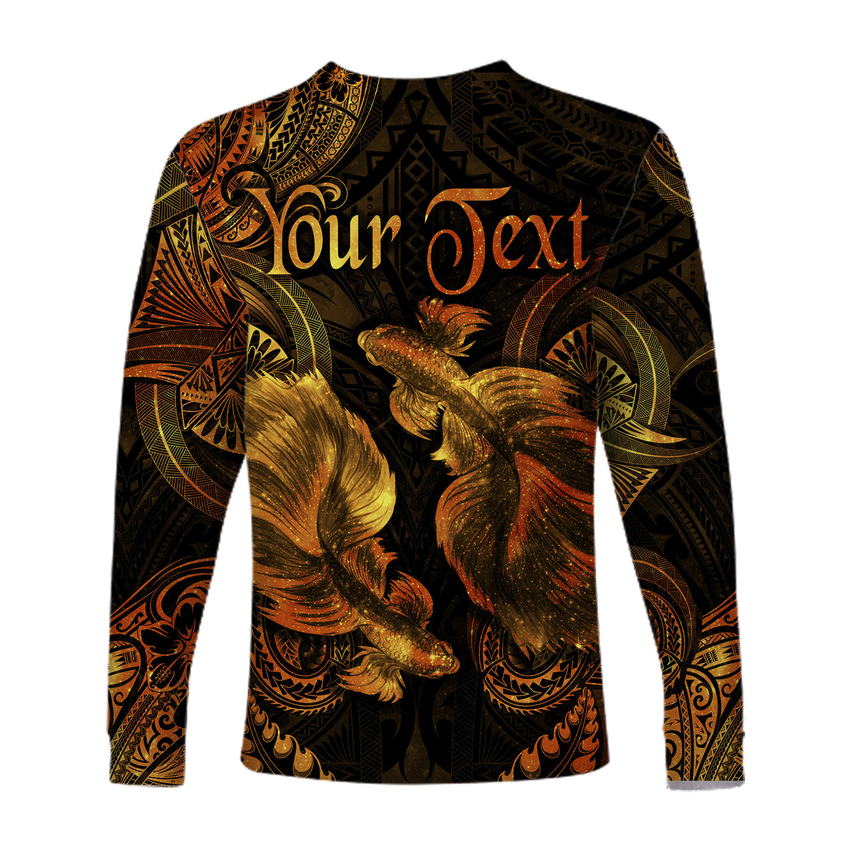 (Custom Personalised) Pisces Zodiac Polynesian Long Sleeve Shirt Unique Style - Gold LT8 - Polynesian Pride