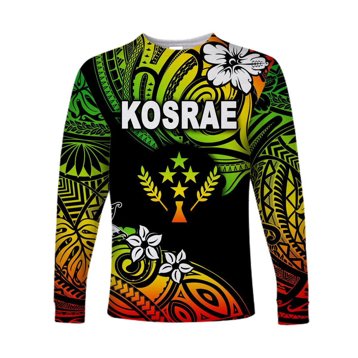 (Custom Personalised) FSM Kosrae Long Sleeve Shirts Unique Vibes - Reggae LT8 - Polynesian Pride