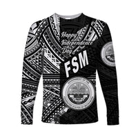 Federated States of Micronesia Long Sleeve Shirts FSM Happy Independence Day Original Vibes - Black LT8 - Polynesian Pride