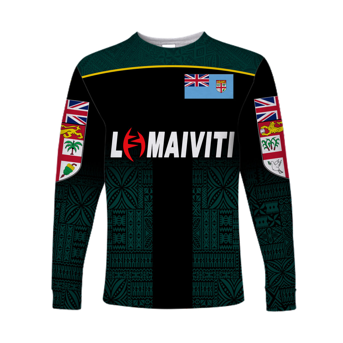 (Custom Personalised) Fiji Lomaiviti Rugby Long Sleeve Shirts Simple Vibes, Custom Text And Number LT8 - Polynesian Pride
