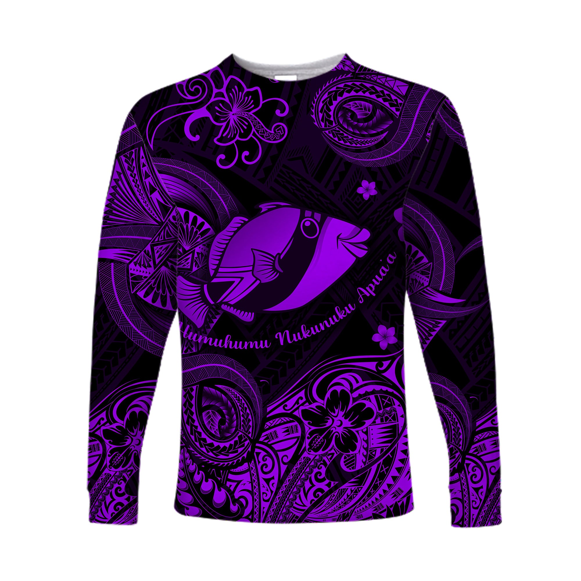 (Custom Personalised) Hawaii State Fish: Humuhumu Nukunuku Apua'a Polynesian Long Sleeve Shirt Unique Style - Purple LT8 - Polynesian Pride