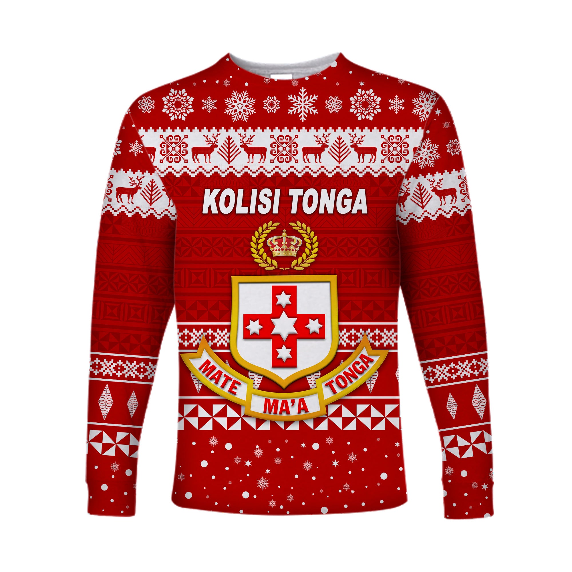 Kolisi Tonga College Christmas Long Sleeve Shirt Simple Style LT8 Unisex Red - Polynesian Pride