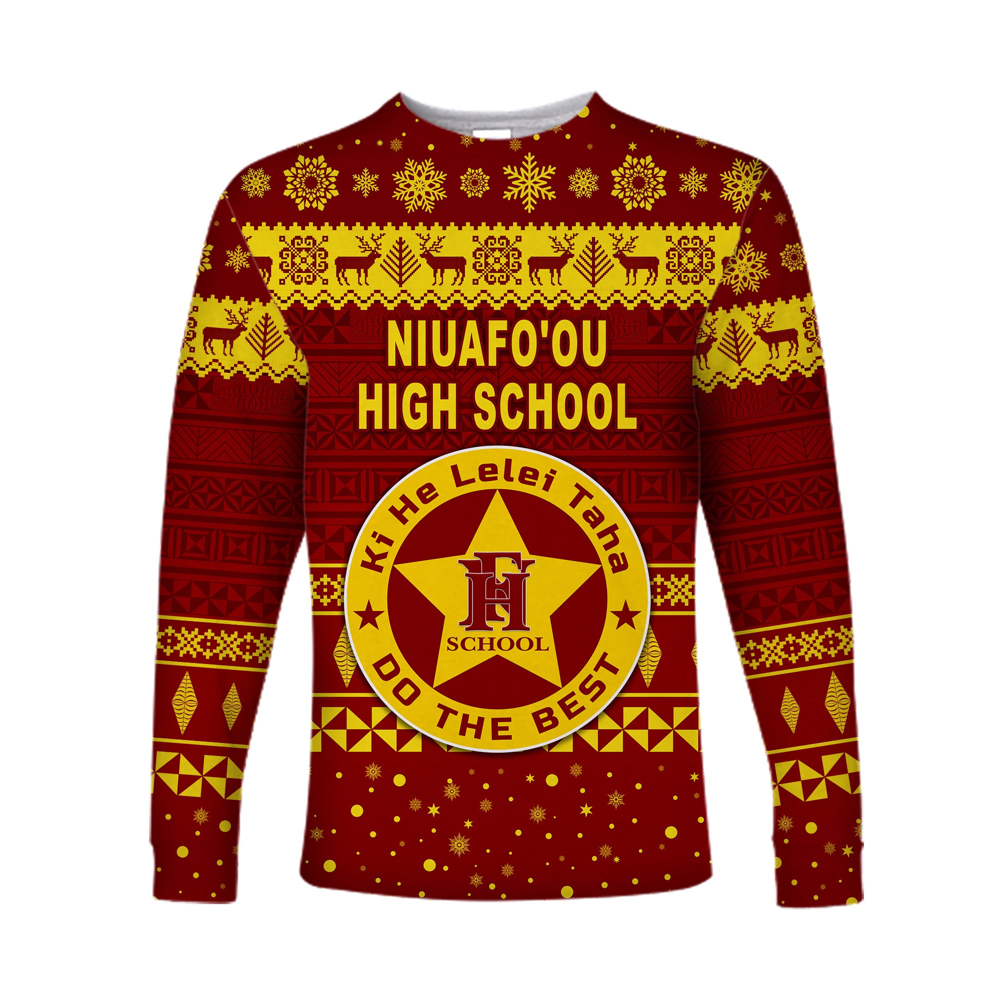 (Custom Personalised) Niuafo'ou High School Christmas Long Sleeve Shirt Simple Style LT8 Unisex Green - Polynesian Pride