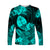 (Custom Personalised) Guam Polynesian Long Sleeve Shirt Tropical Flowers - Turquoise LT8 Unisex Turquoise - Polynesian Pride