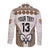 Custom Text and Number Fiji Rugby Bati Long Sleeve Button Shirt Proud Tapa Pattern LT13 - Polynesian Pride