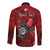 (Custom Personalised) The Shaka Hawaii Long Sleeve Button Shirt Tropical Flowers Red Version LT13 - Polynesian Pride