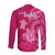 Breast Cancer Awareness Long Sleeve Button Shirt Hibiscus Polynesian No One Fights Alone LT13 - Polynesian Pride