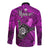 The Shaka Hawaii Long Sleeve Button Shirt Tropical Flowers Purple Version LT13 - Polynesian Pride