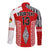 (Custom Text and Number) Tonga Rugby Long Sleeve Button Shirt Kupesi Ngatu Mate Maa Tonga LT13 - Polynesian Pride