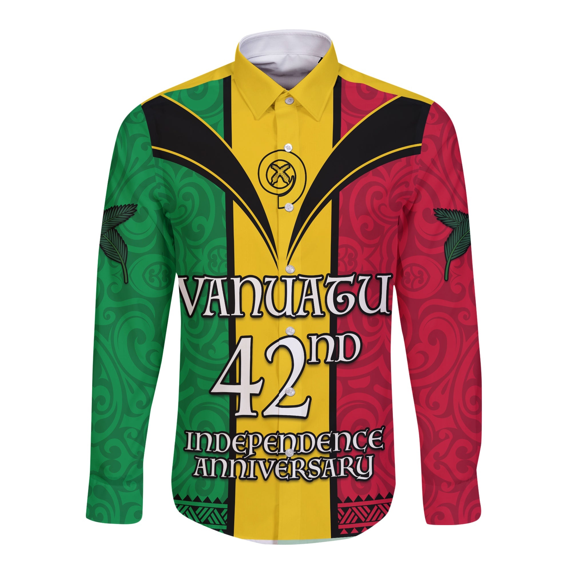 Vanuatu 1980 Long Sleeve Button Shirt Vanuatuan Independence Day LT13 Unisex Yellow - Polynesian Pride