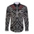 New Zealand Silver Fern Rugby Long Sleeve Button Shirt All Black NZ Maori Pattern LT13 Unisex Black - Polynesian Pride