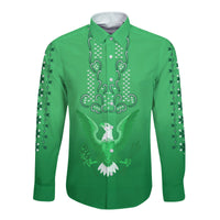 Philippines Long Sleeve Button Shirt Sun Filipino Green Barong LT13 Unisex Green - Polynesian Pride
