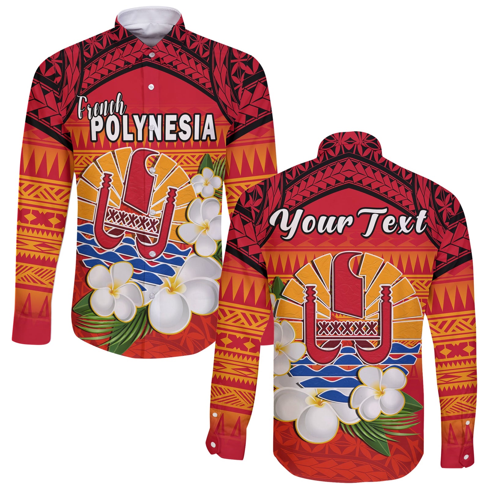 (Custom Personalised) French Polynesia Long Sleeve Button Shirt Happy Internal Autonomy Day Special Version LT14 Unisex Red - Polynesian Pride