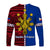 Philippines Long Sleeve Shirt Pilipinas Sun Mix Polynesian Pattern LT14 - Polynesian Pride