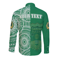 (Custom Personalised) Tonga Saineha High School Long Sleeve Button Shirt Tongan Ngatu Pattern LT14 - Polynesian Pride