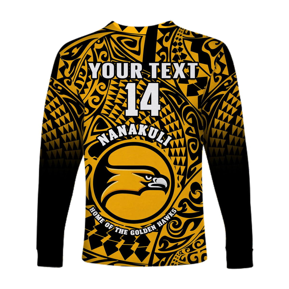 (Custom Text And Number) Hawaii Long Sleeve Shirt Nanakuli High and Intermediate School Tribal Kakau LT14 - Polynesian Pride