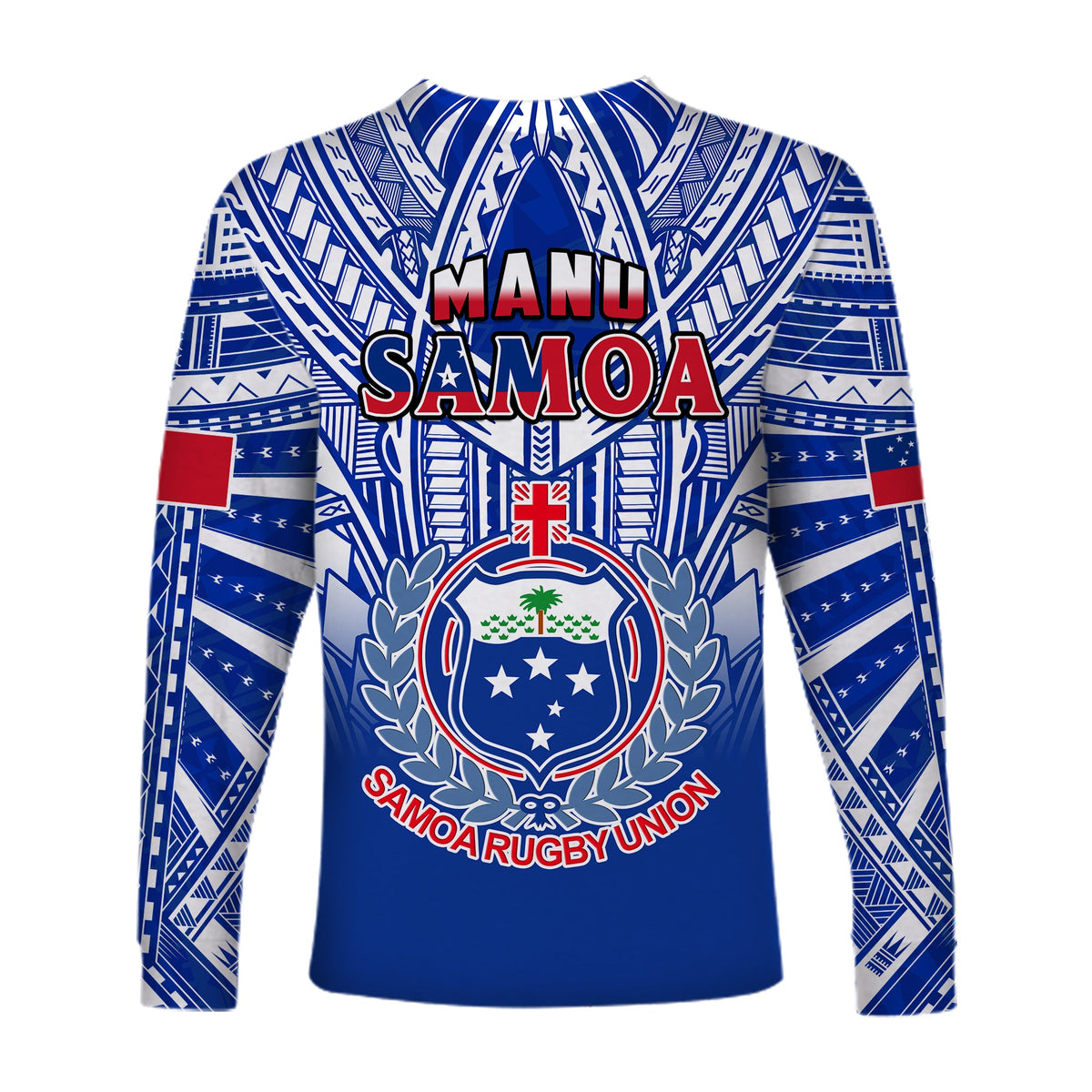 Samoa Rugby Long Sleeve Shirt Manu Samoa 7s Ginger Blue Polynesian LT14 - Polynesian Pride