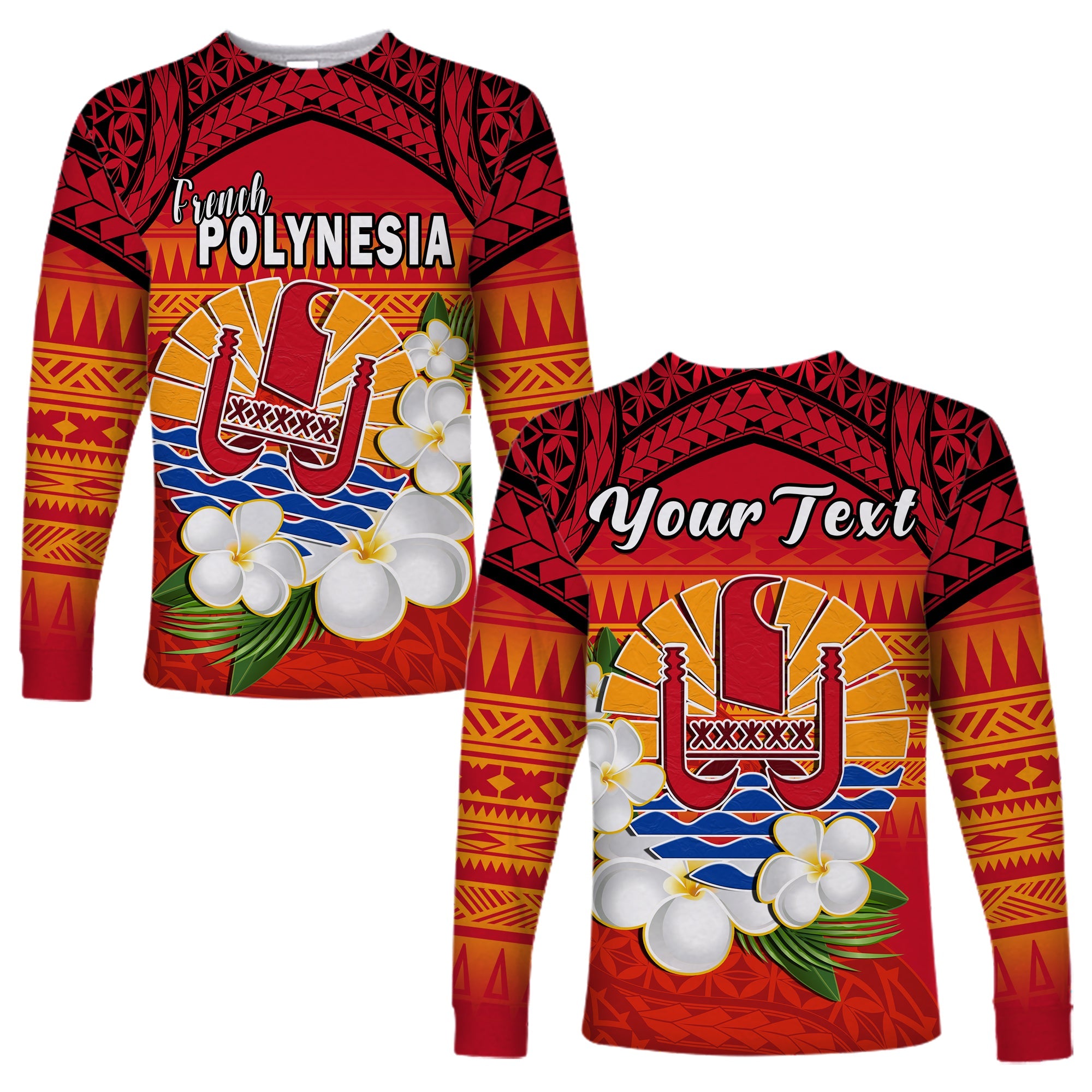 (Custom Personalised) French Polynesia Long Sleeve Shirt Happy Internal Autonomy Day Special Version LT14 Unisex Red - Polynesian Pride