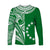 Cook Islands Tatau Long Sleeve Shirt Symbolize Passion Stars Version Green LT13 Unisex Green - Polynesian Pride