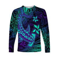 (Custom Personalised) Polynesian Long Sleeve Shirt Purple Paradise Hawaiian Tribal Hammerhead Shark LT14 - Polynesian Pride