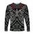 New Zealand Silver Fern Rugby Long Sleeve Shirt All Black NZ Maori Pattern LT13 Unisex Black - Polynesian Pride