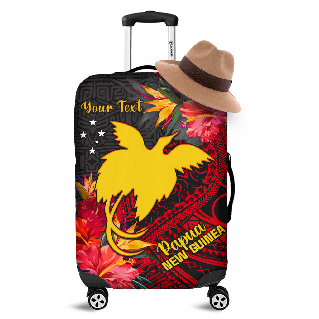 (Custom Personalised) Papua New Guinea Luggage Covers Bird of Paradise Ver.02 LT13 Black - Polynesian Pride