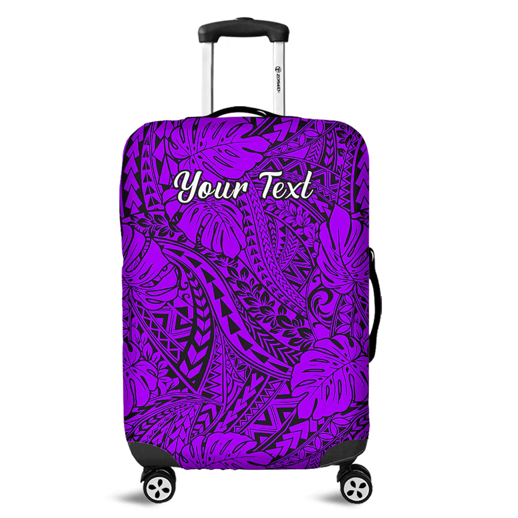 (Custom Personalised) Hawaii Luggage Cover Polynesian Tribal Art Ver.03 LT14 Purple - Polynesian Pride