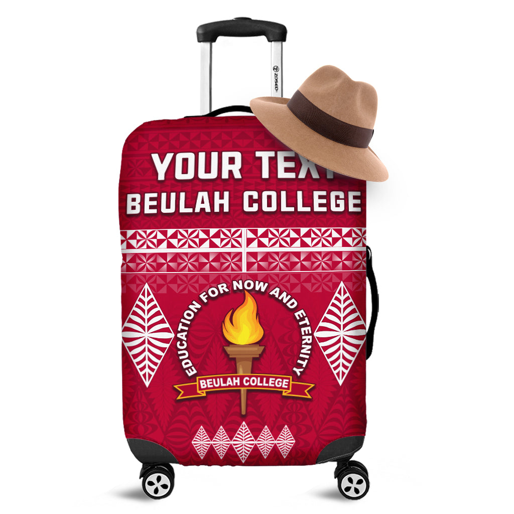 (Custom Personalised) Beulah College Luggage Covers Ngatu Pattern Tonga LT13 Maroon - Polynesian Pride