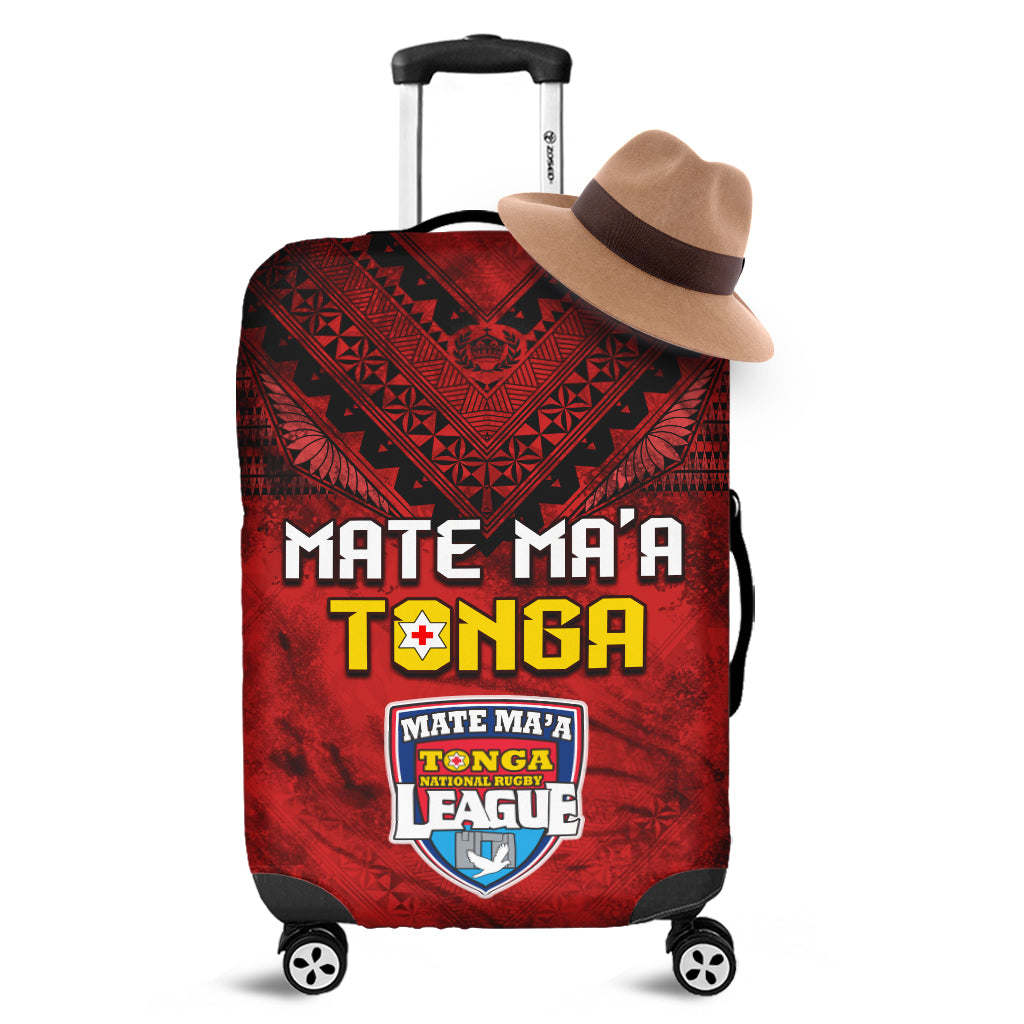 Tonga Rugby MMT Luggage Covers Ngatu Mate Maa Tonga Grunge LT13 Red - Polynesian Pride