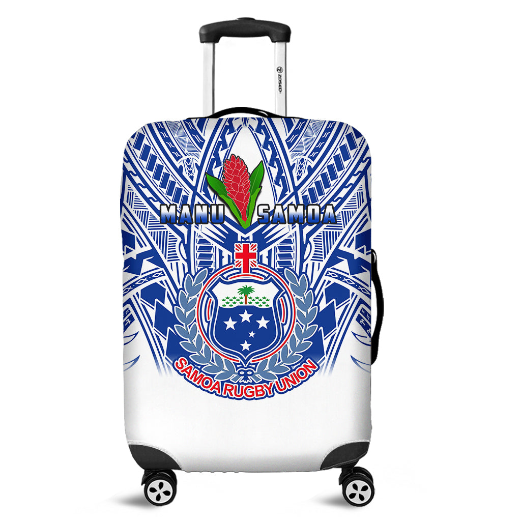 Samoa Rugby Luggage Cover Manu Samoa 7s Ginger White Polynesian LT14 White - Polynesian Pride