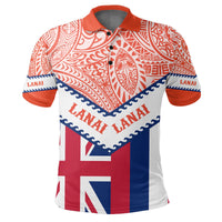 Hawaii Flag Lanai Polo Shirt Orange Mit Style - Polynesian Pride