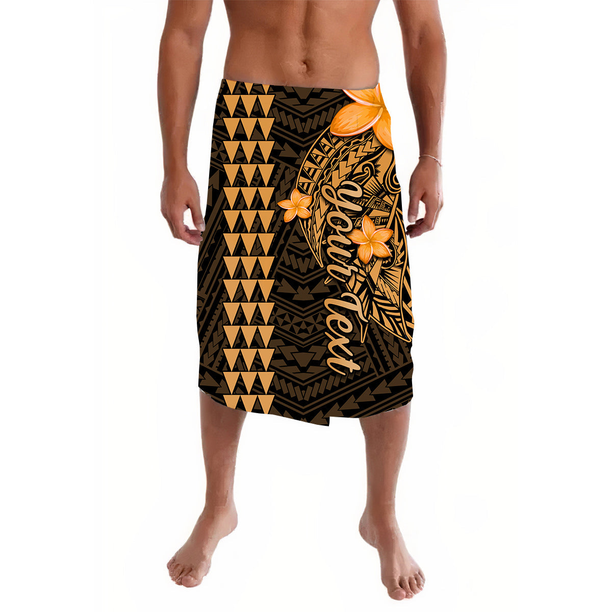 Custom Hawaii Lavalava Kakau Polynesian Pattern Combine Tropical Flowers Ver.01 LT14 Gold - Polynesian Pride