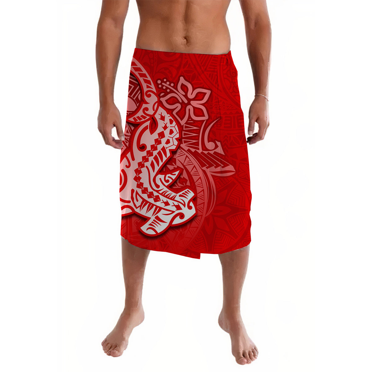 Hawaiian Shark Polynesian Lavalava Red LT6 Lavalava Red - Polynesian Pride