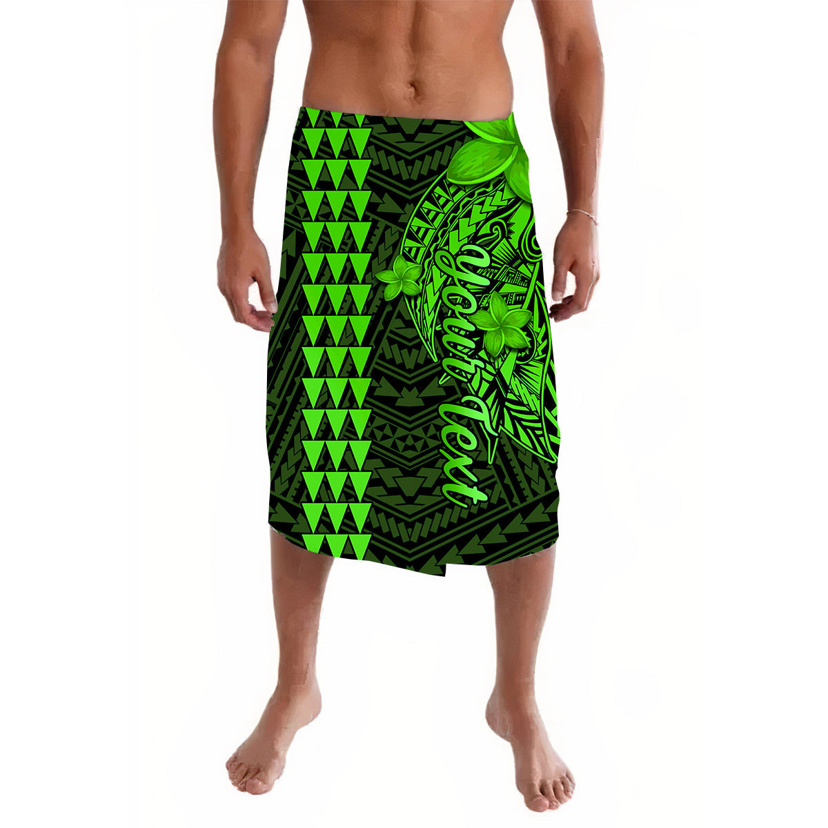 Custom Hawaii Lavalava Kakau Polynesian Pattern Combine Tropical Flowers Ver.02 LT14 Green - Polynesian Pride