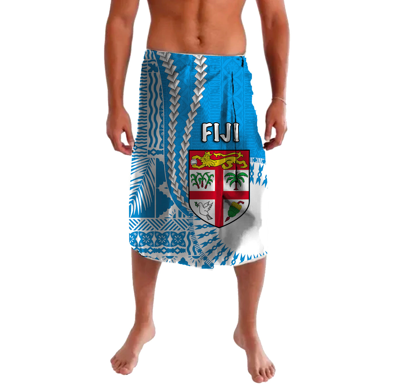 Fiji Lavalava Masi Tapa Patterns Blue Style LT6 Blue - Polynesian Pride