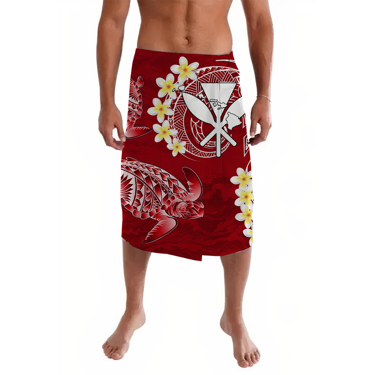 Hawaii Kanaka Turtle Lavalava Style No.2 LT6 Red - Polynesian Pride LLC