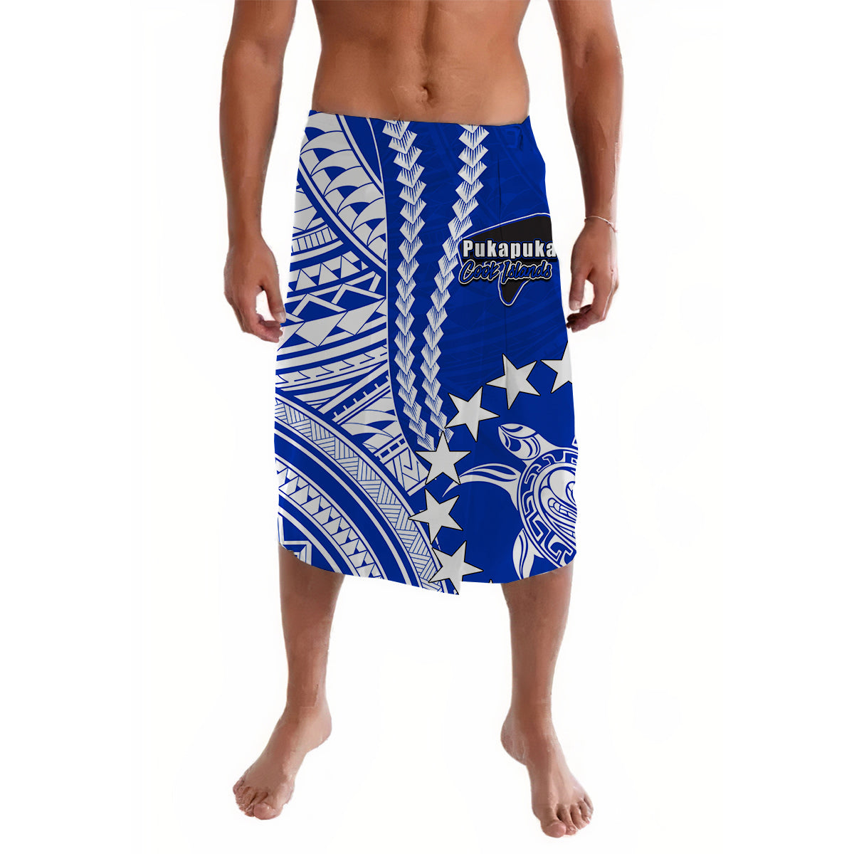 Cook Islands Pukapuka Polynesian Lavalava LT6 Lavalava Blue - Polynesian Pride