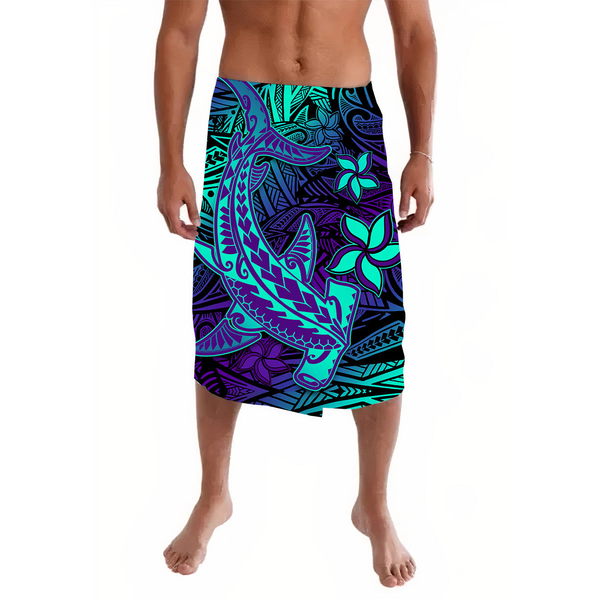 Polynesian Lavalava Purple Paradise Hawaiian Tribal Hammerhead Shark LT14 Purple - Polynesian Pride LLC