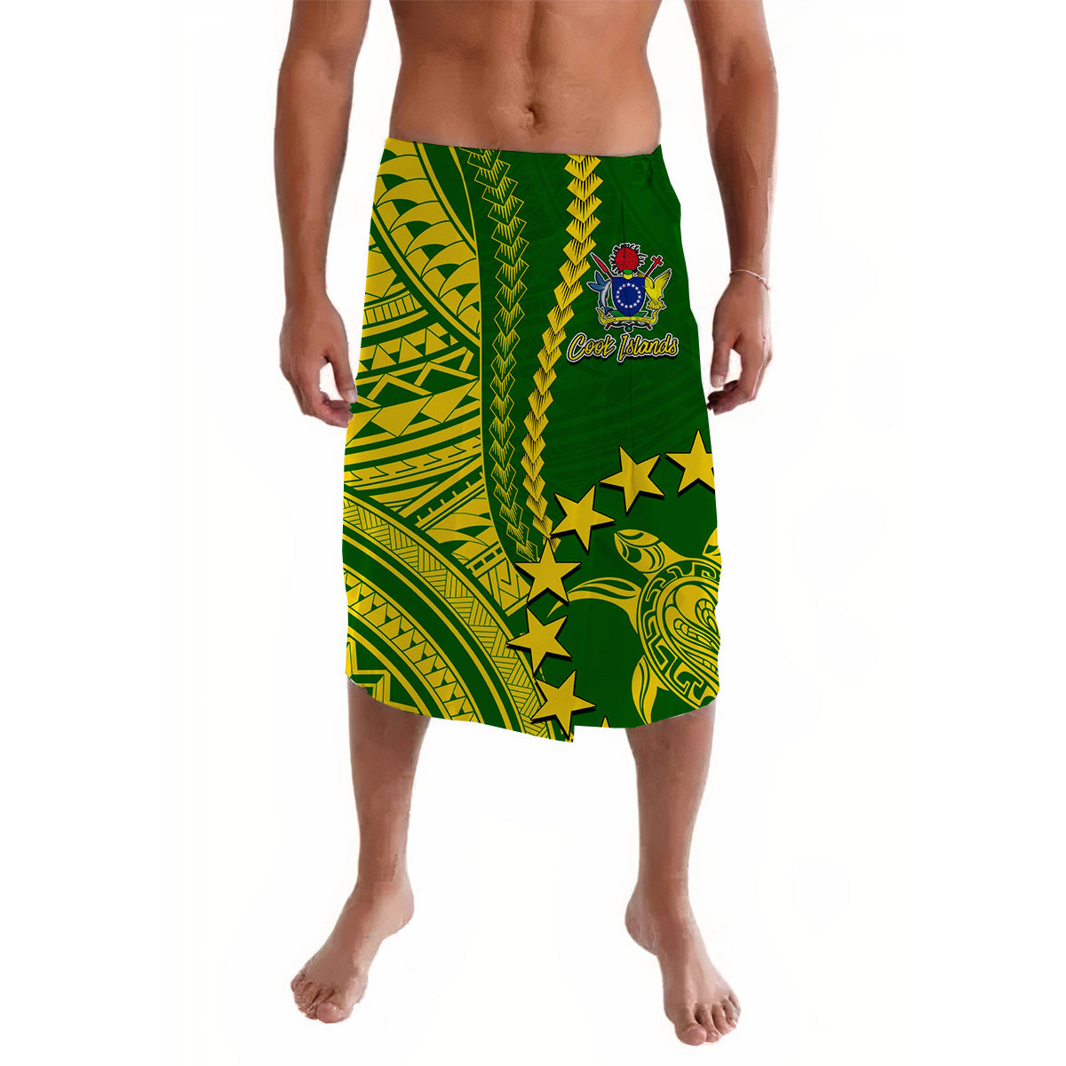 Cook Islands Polynesian Lavalava LT6 Lavalava Green - Polynesian Pride