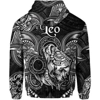 Leo Zodiac Polynesian Zip Hoodie Unique Style Black LT8 - Polynesian Pride