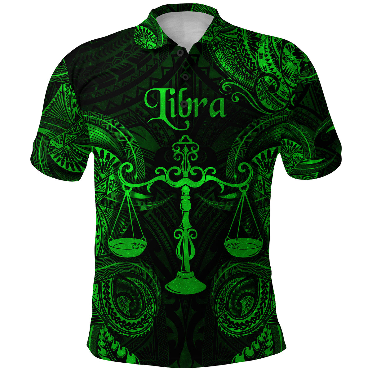 Libra Zodiac Polynesian Polo Shirt Unique Style Green LT8 - Polynesian Pride