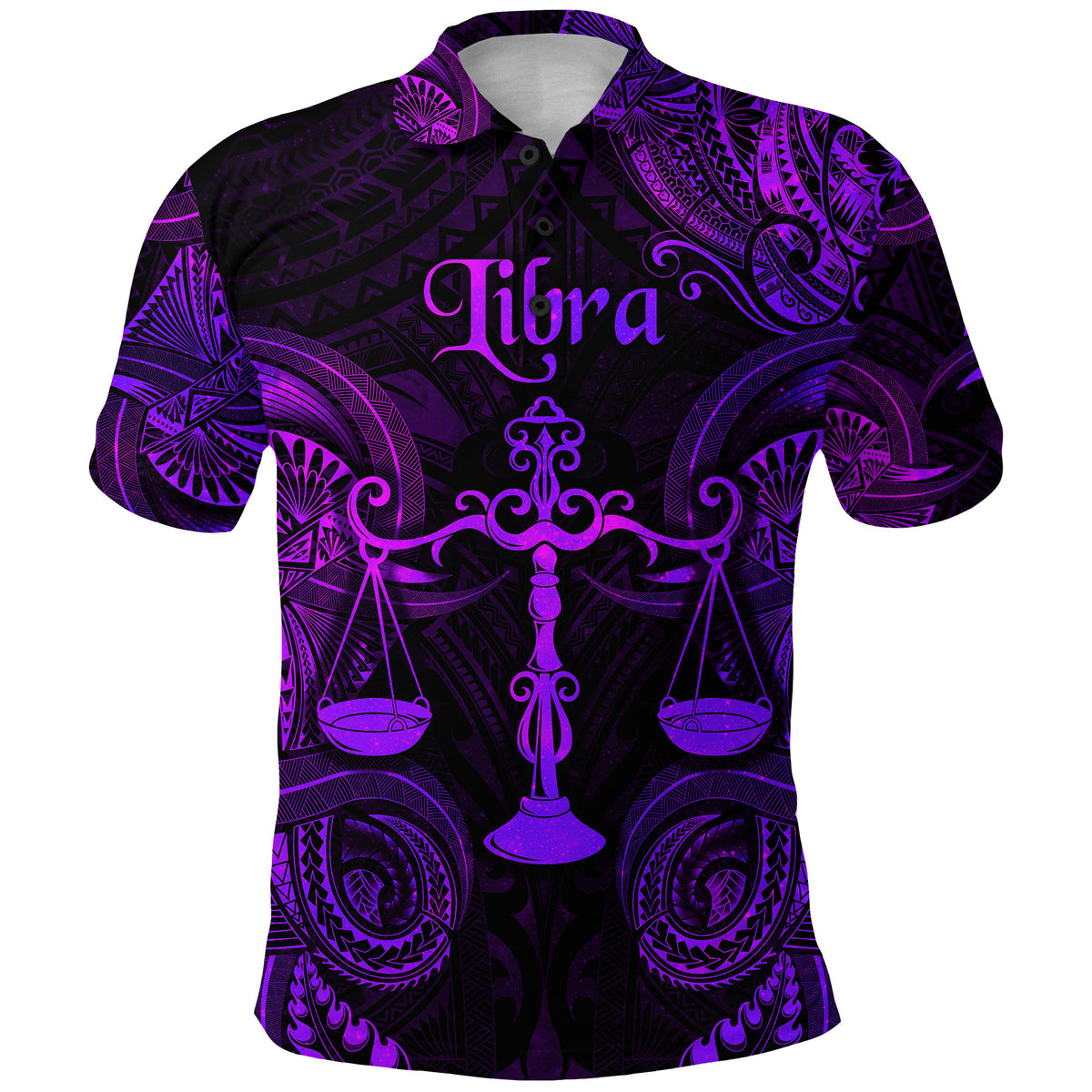 Libra Zodiac Polynesian Polo Shirt Unique Style Purple LT8 - Polynesian Pride