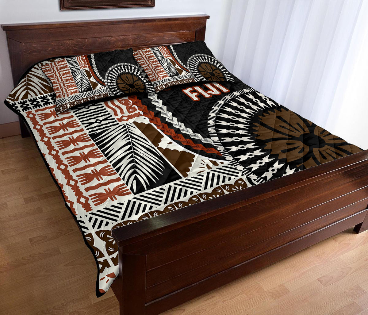 Bula Fiji Quilt Bed Set Masi Tapa Patterns Style LT6 - Polynesian Pride