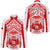 (Custom Text And Number) Tonga Rugby Sevens Hawaii Long Sleeve Button Shirt Coat of Arms Tribal Polynesian Pattern LT9 Unisex Red - Polynesian Pride