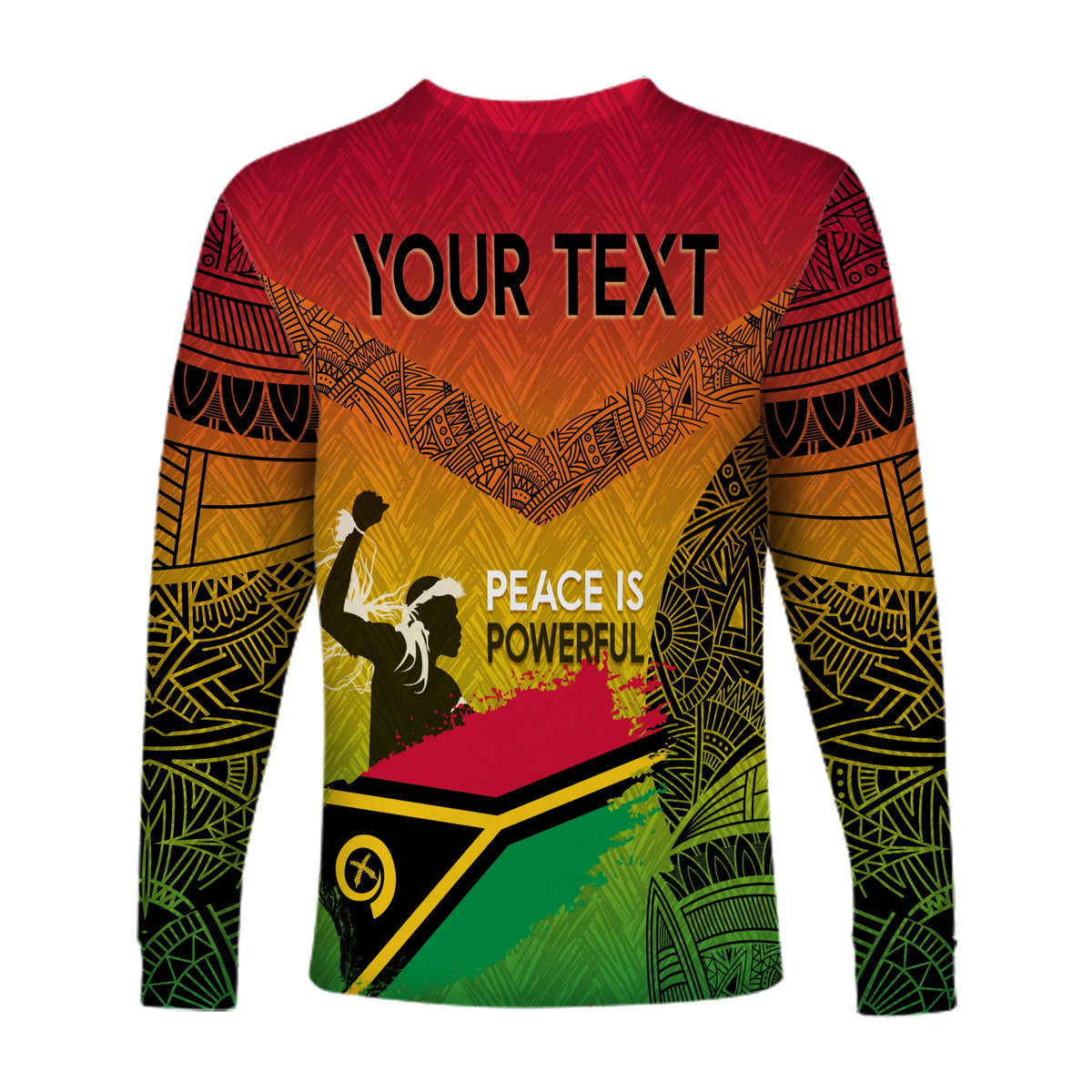 Vanuatu Father Lini Quote Long Sleeves Shirt Flag Style - Black LT7 - Polynesian Pride