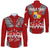 Tonga Rugby Ikale Tahi Sipi Tau Long Sleeve Button Shirt - LT2 Unisex RED - Polynesian Pride