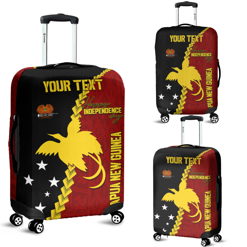 Personalised Papua New Guinea Luggage Cover 47th Independence Anniversary - Motu Revareva LT7 Red - Polynesian Pride