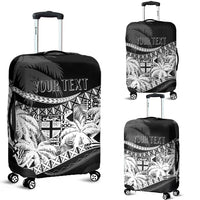 Personalised Fiji Day Luggage Cover Flying Fijians Masi Kesa Style - Black LT7 Black - Polynesian Pride